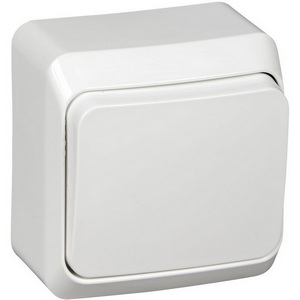 Изображение товара Выключатель накладной одноклавишный (белый) Systeme Electric BA10-001B