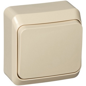 Изображение товара Выключатель накладной одноклавишный (кремовый) Systeme Electric BA10-001K