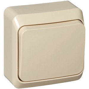 Изображение товара Выключатель накладной одноклавишный (кремовый) Systeme Electric BA10-004K