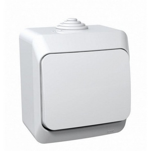 Изображение товара Выключатель накладной одноклавишный (белый) IP44 Systeme Electric BA10-041B