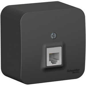 Изображение товара Телефонная розетка накладная RJ-11 (антрацит) Systeme Electric Blanca BLNIA011006