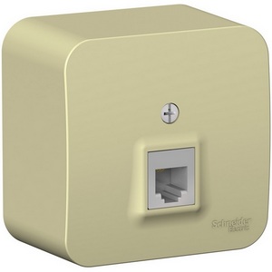 Изображение товара Телефонная розетка накладная RJ-11 (бежевый) Systeme Electric Blanca BLNIA011007
