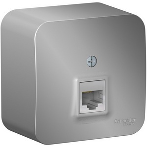 Изображение товара Розетка накладная Ethernet RJ-45 (алюминий) Systeme Electric Blanca BLNIA045003