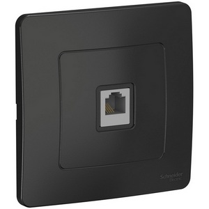 Изображение товара Телефонная розетка встраиваемая RJ-11 (антрацит) Systeme Electric Blanca BLNIS011006