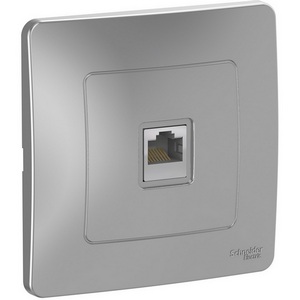 Изображение товара Розетка встраиваемая Ethernet RJ-45 (алюминий) Systeme Electric Blanca BLNIS045003