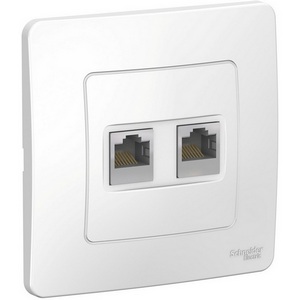 Изображение товара Розетка встраиваемая двойная Ethernet RJ-45 (белый) Systeme Electric Blanca BLNIS045451