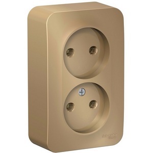 Изображение товара Розетка накладная двойная без заземления (титан) Systeme Electric Blanca BLNRA000214