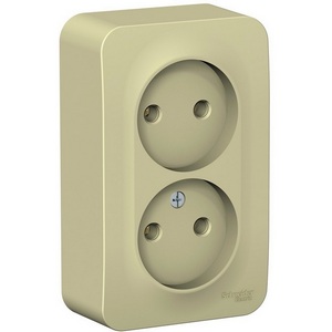 Изображение товара Розетка накладная двойная без заземления (бежевый) Systeme Electric Blanca BLNRA000217