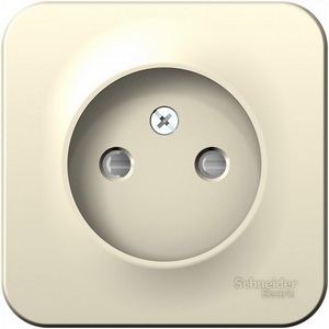 Изображение товара Розетка накладная без заземления со шторками (молочный) Systeme Electric Blanca BLNRA001112