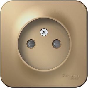 Изображение товара Розетка накладная без заземления со шторками (титан) Systeme Electric Blanca BLNRA001114