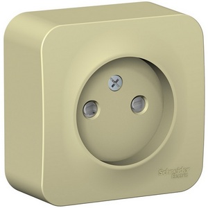 Изображение товара Розетка накладная без заземления со шторками (бежевый) Systeme Electric Blanca BLNRA001117
