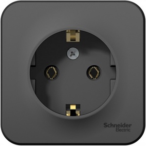 Изображение товара Розетка накладная с заземлением (антрацит) Systeme Electric Blanca BLNRA010106