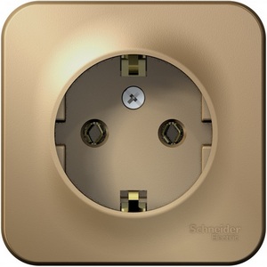 Изображение товара Розетка накладная с заземлением (титан) Systeme Electric Blanca BLNRA010114