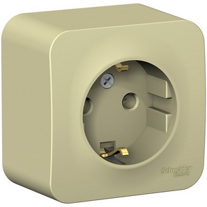 Изображение товара Розетка накладная с заземлением (бежевый) Systeme Electric Blanca BLNRA010117