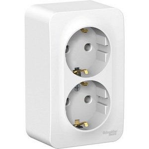 Изображение товара Розетка накладная двойная с заземлением (белый) Systeme Electric Blanca BLNRA010201