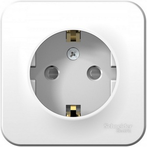 Изображение товара Розетка накладная с заземлением и шторками (белый) Systeme Electric Blanca BLNRA011101