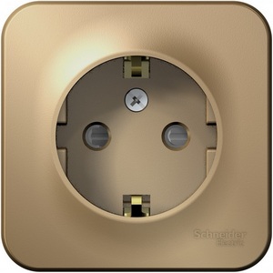 Изображение товара Розетка накладная с заземлением и шторками (титан) Systeme Electric Blanca BLNRA011104