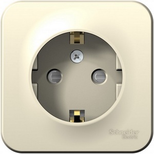 Изображение товара Розетка накладная с заземлением и шторками (молочный) Systeme Electric Blanca BLNRA011112