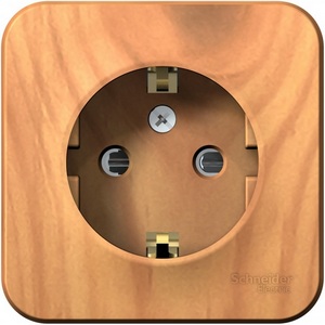 Изображение товара Розетка накладная с заземлением и шторками (ясень) Systeme Electric Blanca BLNRA011115