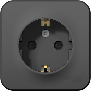 Изображение товара Розетка накладная с заземлением и шторками (антрацит) Systeme Electric Blanca BLNRA011116
