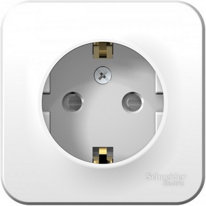 Изображение товара Розетка накладная с заземлением и шторками (белый) Systeme Electric Blanca BLNRA011121