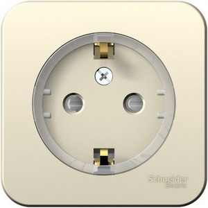 Изображение товара Розетка накладная с заземлением и шторками (молочный) Systeme Electric Blanca BLNRA111112