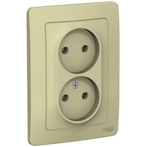 Изображение товара Розетка встраиваемая двойная без заземления (бежевый) Systeme Electric Blanca BLNRS000027