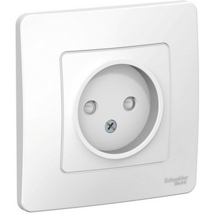 Изображение товара Розетка встраиваемая без заземления со шторками (белый) Systeme Electric Blanca BLNRS000111