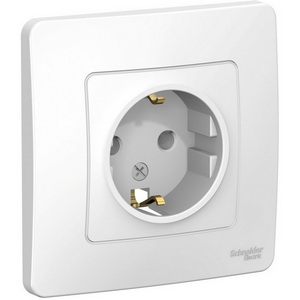 Изображение товара Розетка встраиваемая с заземлением (белый) Systeme Electric Blanca BLNRS001011