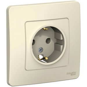 Изображение товара Розетка встраиваемая с заземлением (молочный) Systeme Electric Blanca BLNRS001012