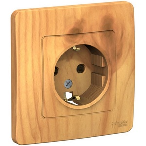 Изображение товара Розетка встраиваемая с заземлением (ясень) Systeme Electric Blanca BLNRS001015