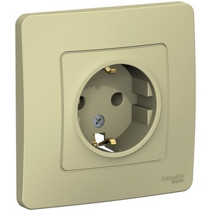 Изображение товара Розетка встраиваемая с заземлением (бежевый) Systeme Electric Blanca BLNRS001017