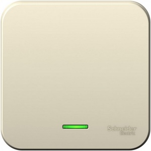 Изображение товара Выключатель накладной одноклавишный с подсветкой (молочный) Systeme Electric Blanca BLNVA061102