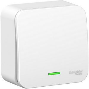 Изображение товара Выключатель накладной одноклавишный с подсветкой (белый) Systeme Electric Blanca BLNVA101101