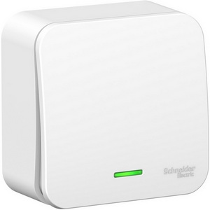 Изображение товара Выключатель накладной одноклавишный с подсветкой (белый) Systeme Electric Blanca BLNVA101111