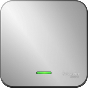 Изображение товара Выключатель накладной одноклавишный с подсветкой (алюминий) Systeme Electric Blanca BLNVA101113