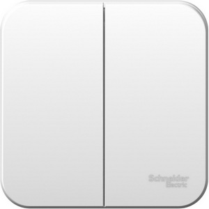 Изображение товара Выключатель накладной двухклавишный (белый) Systeme Electric Blanca BLNVA105001