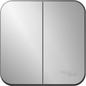 Изображение товара Выключатель накладной двухклавишный (алюминий) Systeme Electric Blanca BLNVA105013