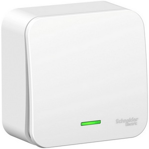 Изображение товара Выключатель накладной одноклавишный с подсветкой (белый) Systeme Electric Blanca BLNVA106111