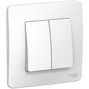 Изображение товара Выключатель встраиваемый двухклавишный (белый) Systeme Electric Blanca BLNVS006501