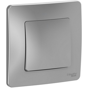 Изображение товара Выключатель встраиваемый одноклавишный (алюминий) Systeme Electric Blanca BLNVS010103