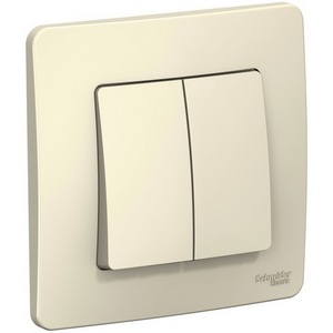 Изображение товара Выключатель встраиваемый двухклавишный (молочный) Systeme Electric Blanca BLNVS010502