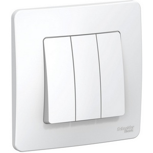 Изображение товара Выключатель встраиваемый трехклавишный (белый) Systeme Electric Blanca BLNVS100501