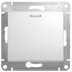 Изображение товара Выключатель встраиваемый одноклавишный с подсветкой (белый) Systeme Electric GSL000113