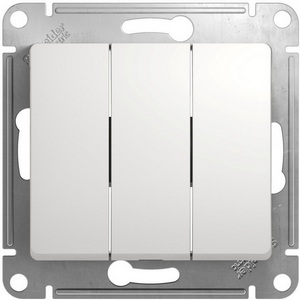 Изображение товара Выключатель встраиваемый трехклавишный (белый) Systeme Electric GSL000131