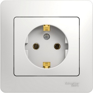 Изображение товара Розетка встраиваемая с заземлением (белый) Systeme Electric Glossa GSL000142