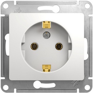 Изображение товара Розетка встраиваемая с заземлением (белый) Systeme Electric Glossa GSL000143