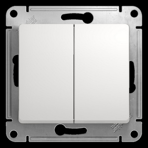 Изображение товара Выключатель встраиваемый двухклавишный (белый) Systeme Electric GSL000151
