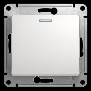 Изображение товара Выключатель встраиваемый одноклавишный с подсветкой (белый) Systeme Electric GSL000163