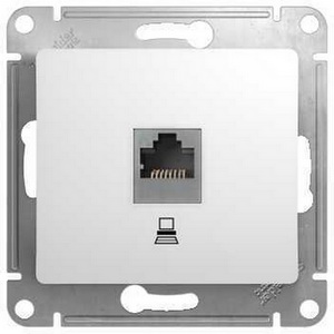 Изображение товара Розетка встраиваемая Ethernet RJ-45 (белый) Systeme Electric Glossa GSL000181K
